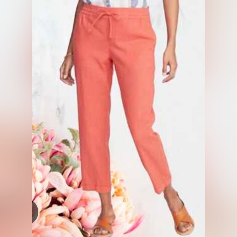 Chadwicks Womens Wide Leg, Linen Blend Pants, Size Large